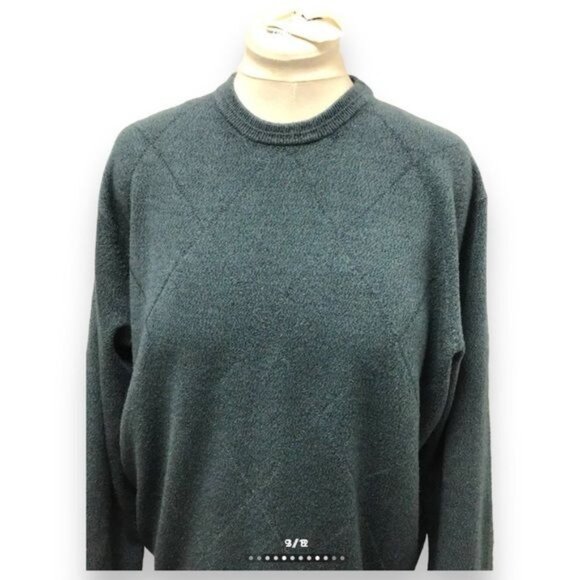 Geoffrey Beene Mens Crew Neck Single Color Argyle Sweater, Blue, size XL - Picture 2 of 7